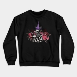 Witch Skeleton Cat Crewneck Sweatshirt